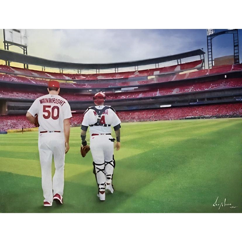 St Louis Cardinals WAINWRIGHT + MOLINA Canvas Print - 10/2/22 SGA - Sealed