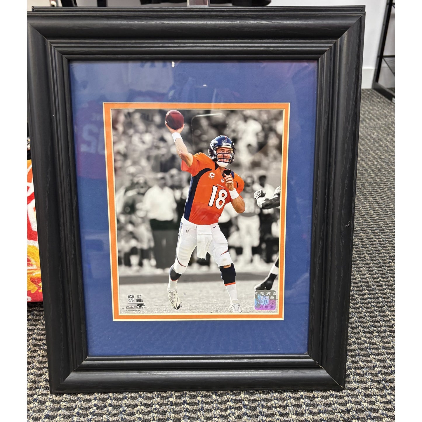 Peyton Manning Custom Framed and Double Matted Denver Broncos