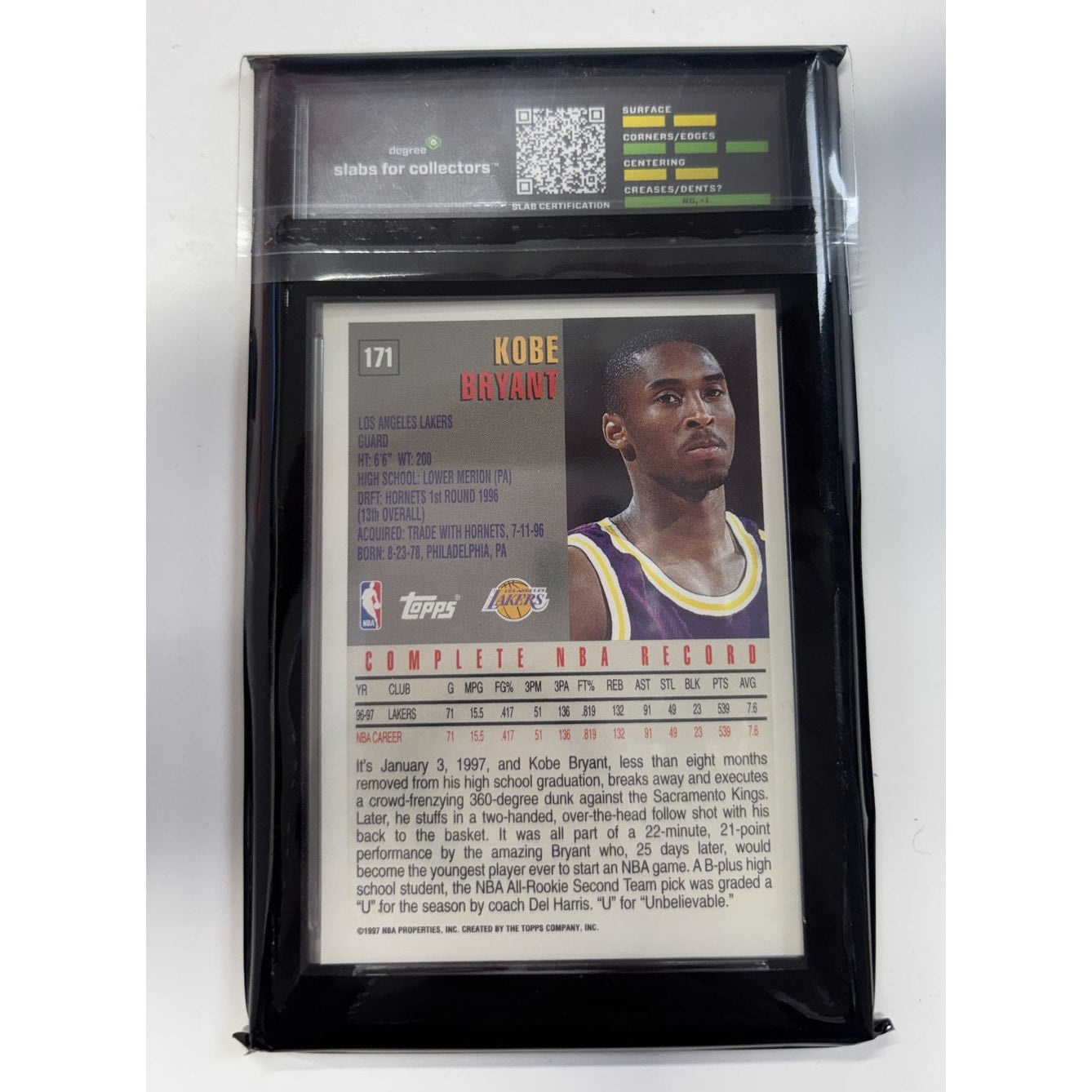 Kobe Bryant 1996-97 Topps #171