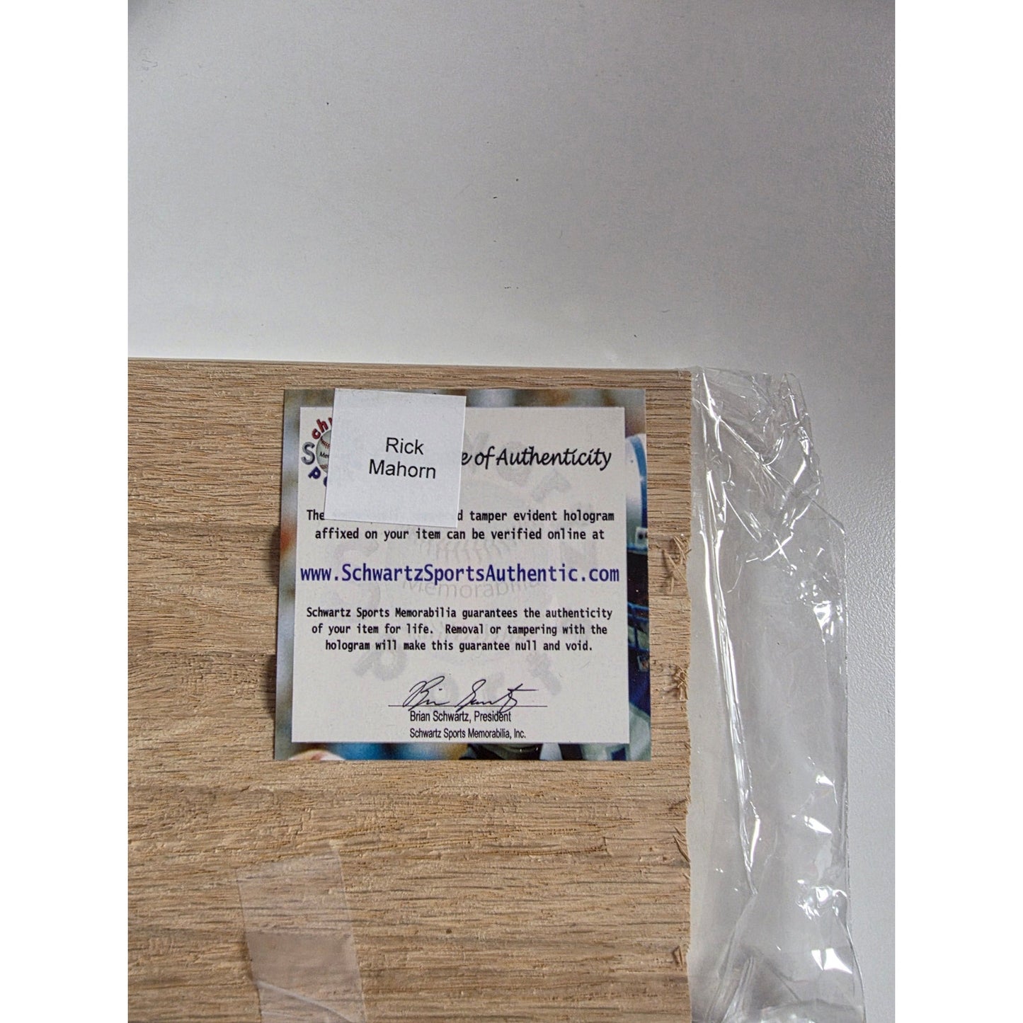 Autographed Rick Mahorn Floor Pcs w/COA