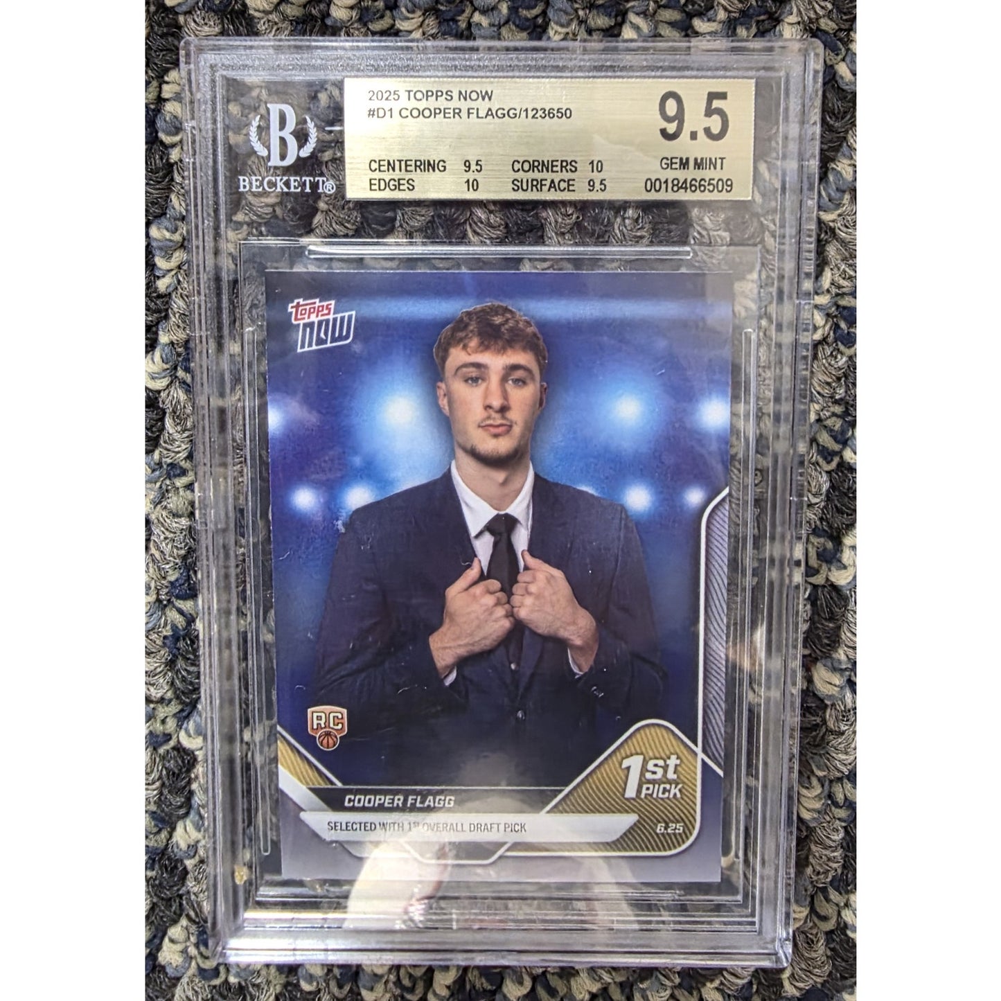 2025 Topps Now Cooper Flagg RC 1st Draft B 9.5 MINT