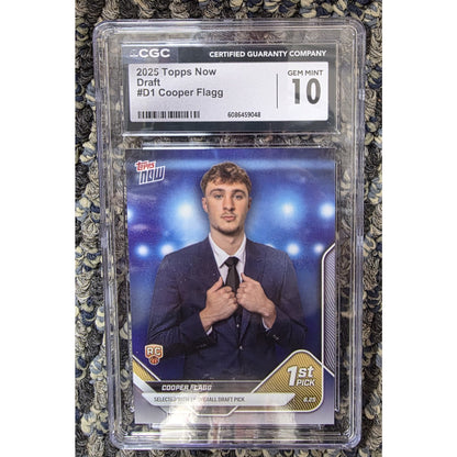 2025 Topps Now Cooper Flagg RC 1st Draft CGC 10 MINT