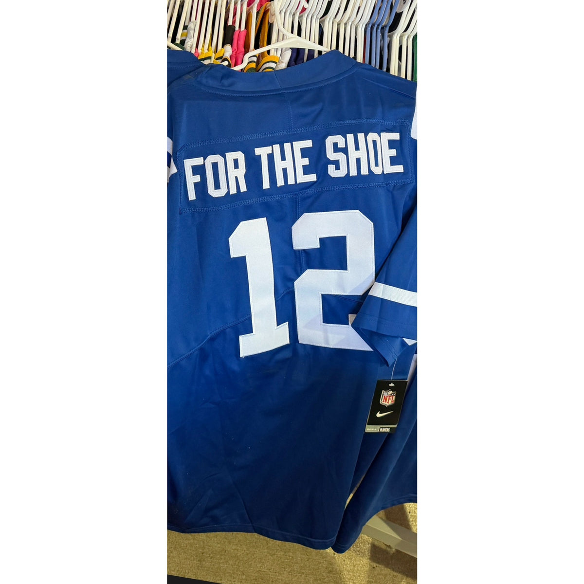 Colts For The Shoe #12 Football Jersey NWT Mens L - Stitched