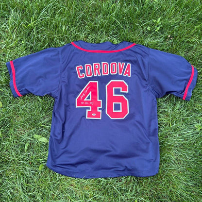 Autographed Marty Cordova Braves Jersey w/COA XL
