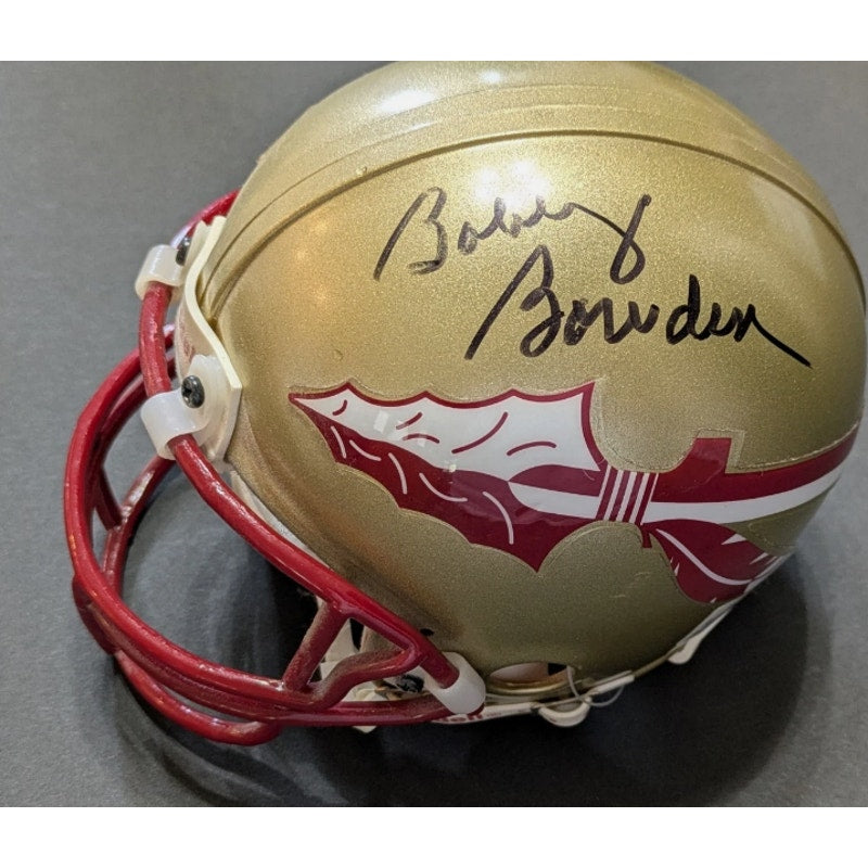 Bobby Bowden Signed Florida State Seminoles Gold Mini Helmet Legend HOF