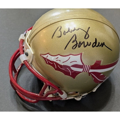 Bobby Bowden Signed Florida State Seminoles Gold Mini Helmet Legend HOF