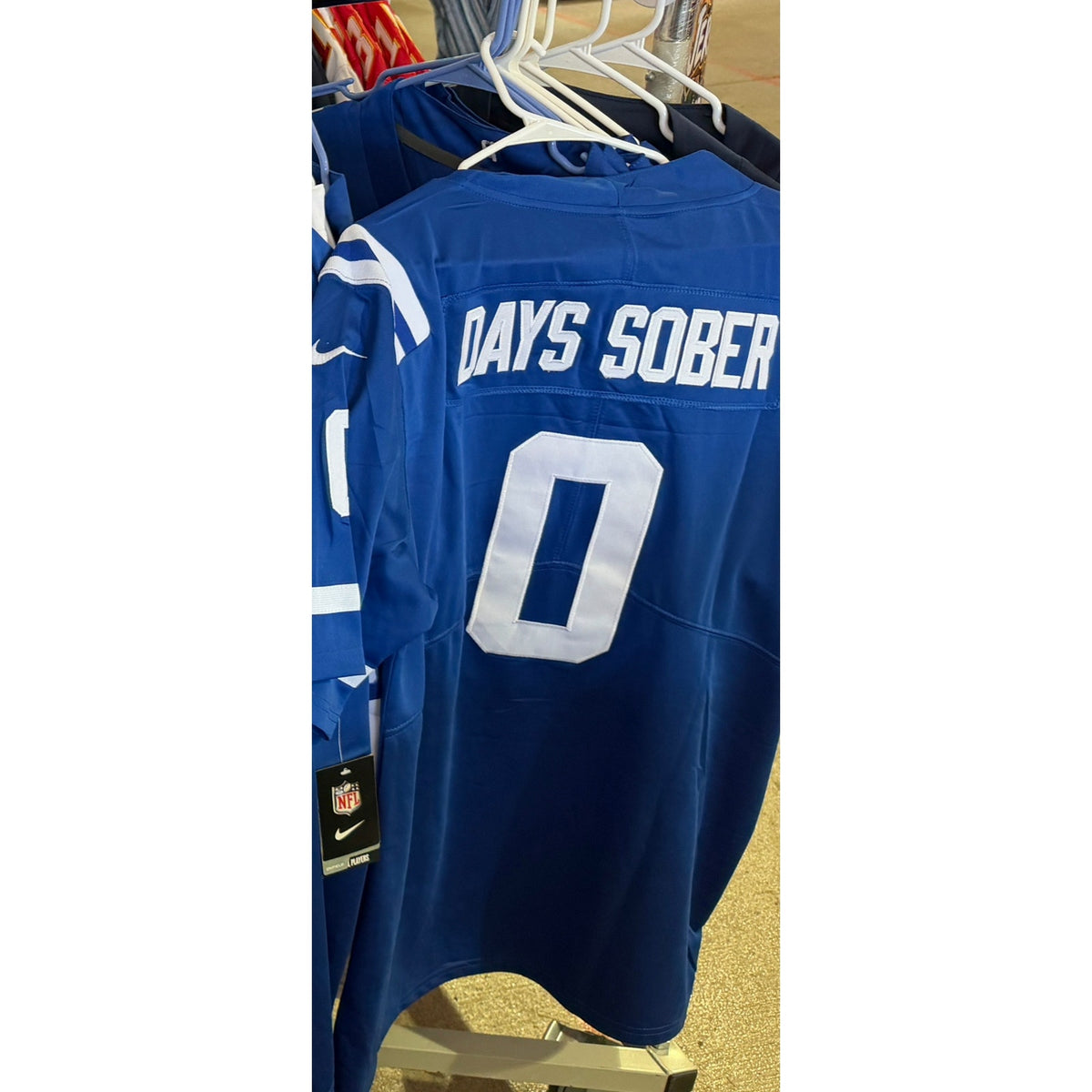Colts Days Sober #0 Football Jersey NWT Mens 2XL - Stitched